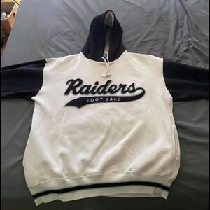 NFL Starter Black and Cream Hoodie